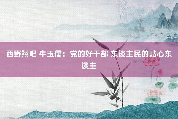 西野翔吧 牛玉儒：党的好干部 东谈主民的贴心东谈主