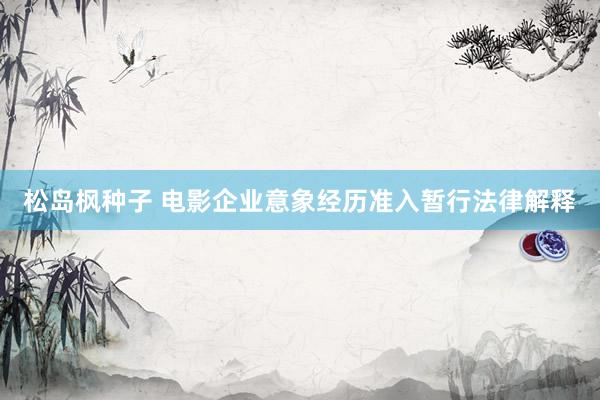 松岛枫种子 电影企业意象经历准入暂行法律解释