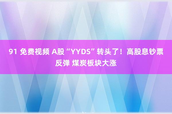 91 免费视频 A股“YYDS”转头了！高股息钞票反弹 煤炭板块大涨