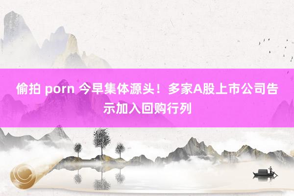 偷拍 porn 今早集体源头！多家A股上市公司告示加入回购行列